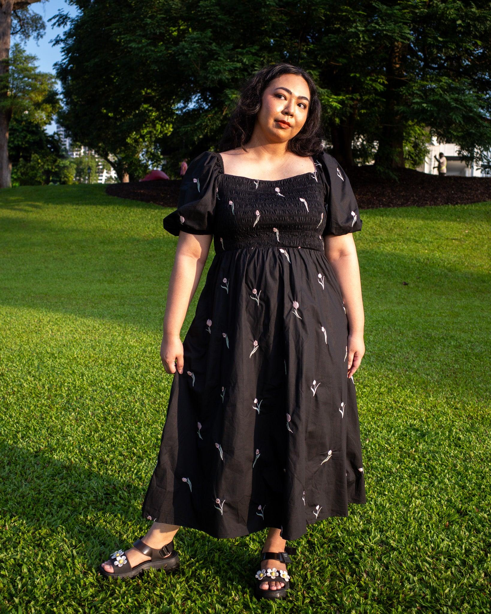 Plus size embroidered dress best sale