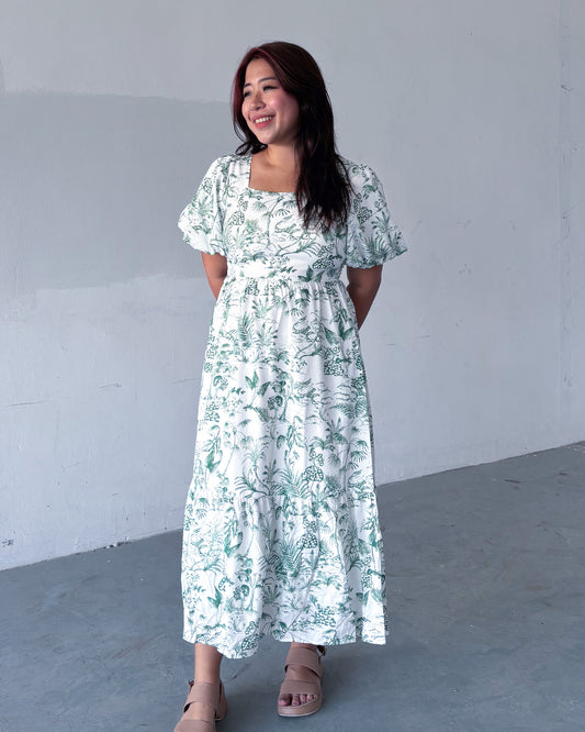 NEW: Indy Porcelain Midi-Dress (Blue, Green, Lilac)