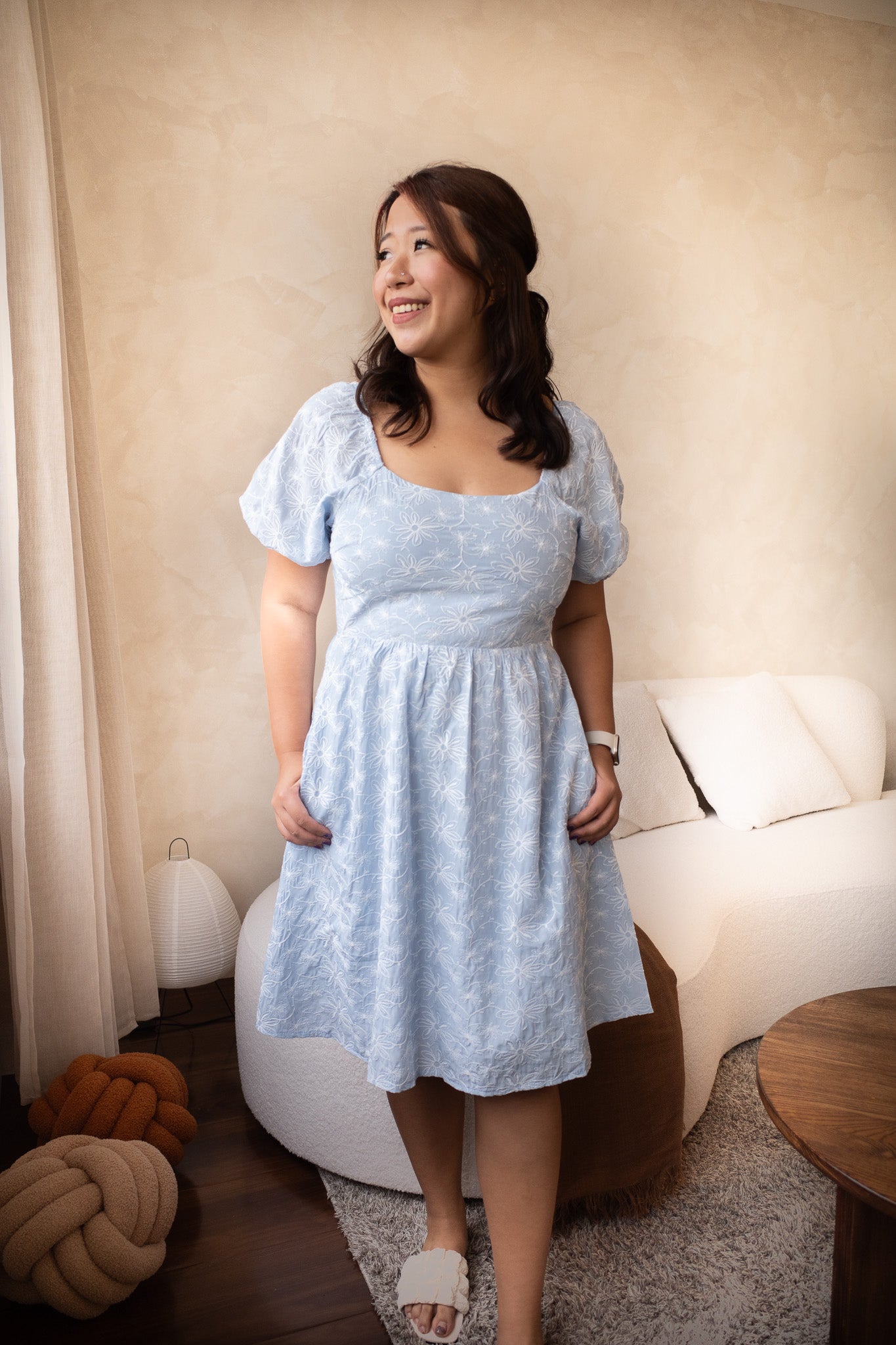 Juno Embroidered Dress (Baby Blue & Seafoam Green)