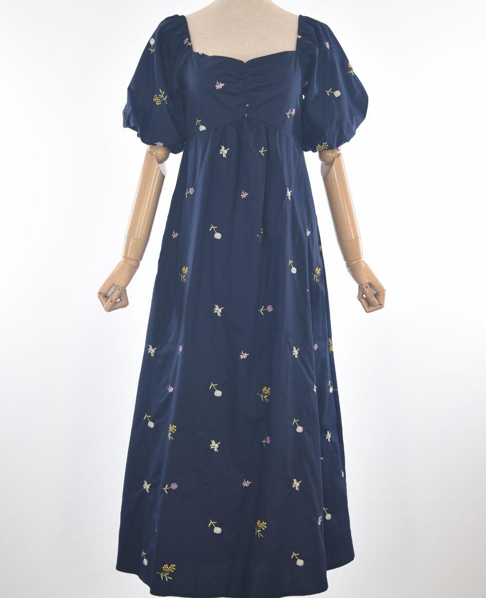 Trish Embroidered Dress (Black & Navy Blue) - TMTSG - www.themadtheories.com