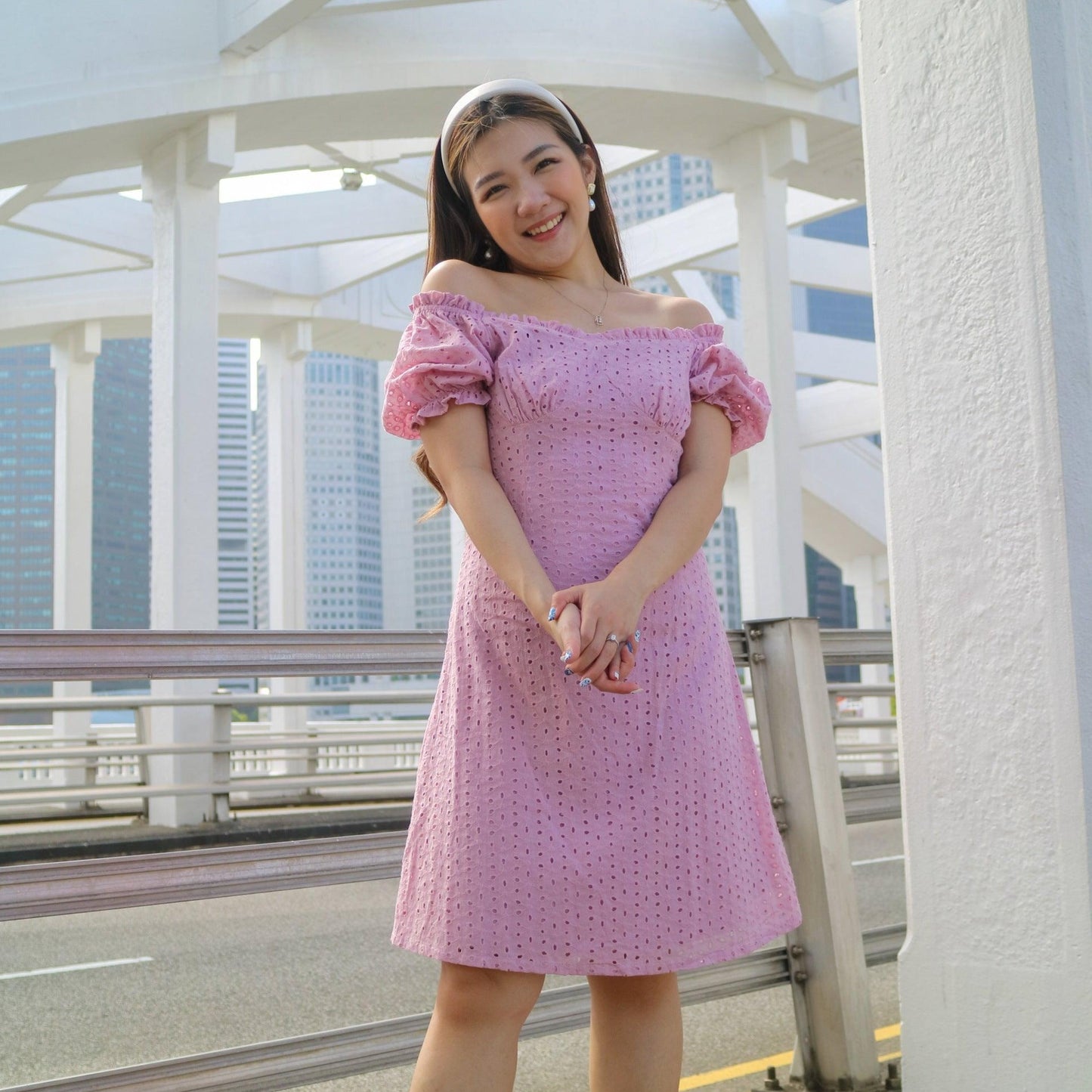 Adeline Eyelet Dress (Pink, Green, Red, Black, White) - TMTSG - www.themadtheories.com