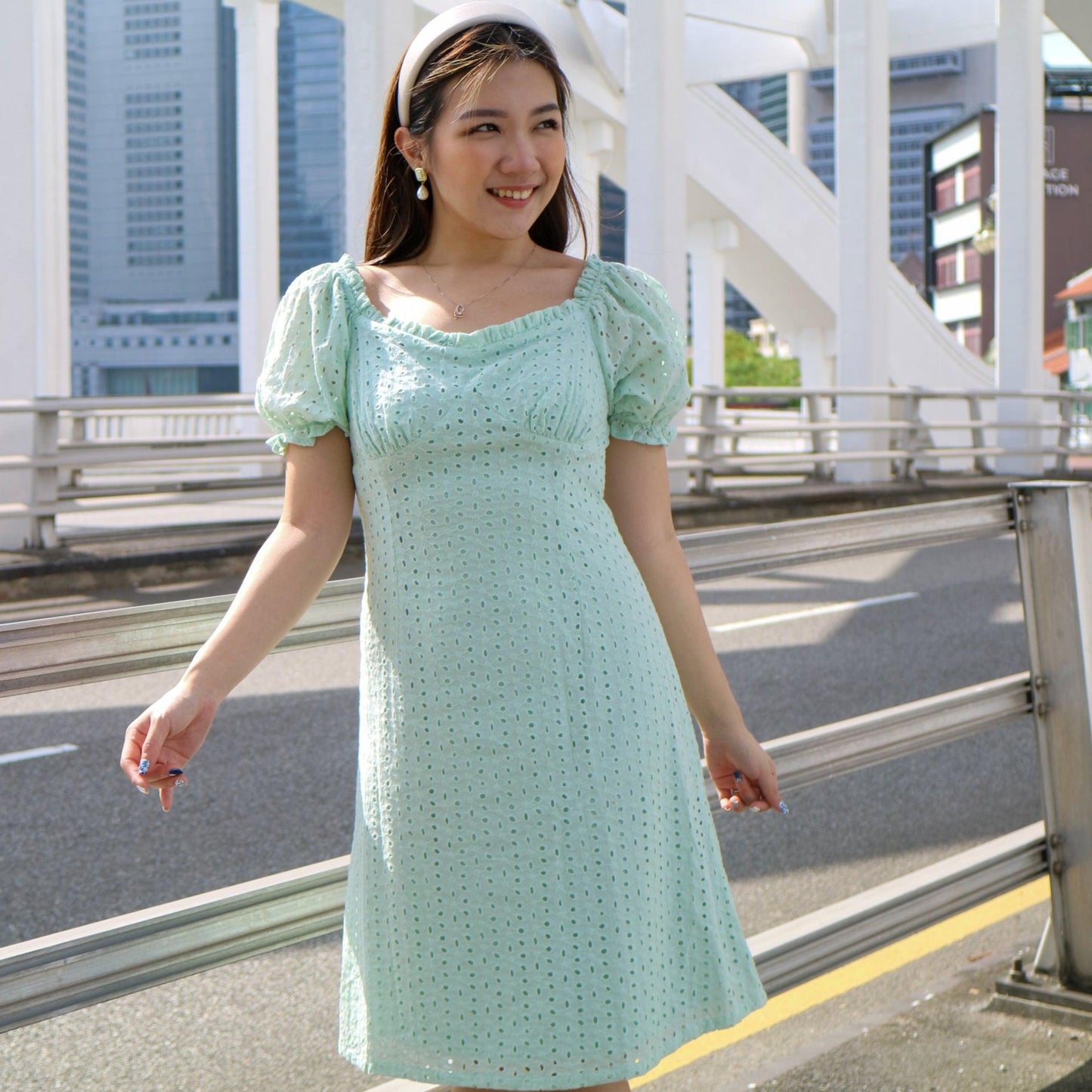 Adeline Eyelet Dress (Pink, Green, Red, Black, White) - TMTSG - www.themadtheories.com