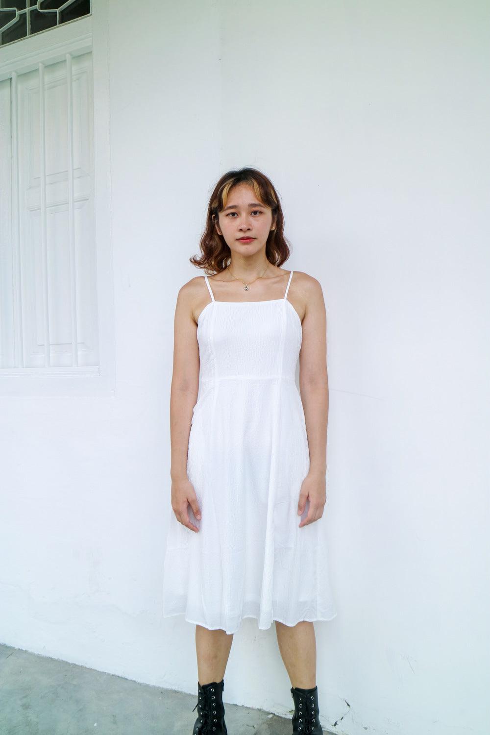 Ambrose Dress (White & Green) - TMTSG - www.themadtheories.com