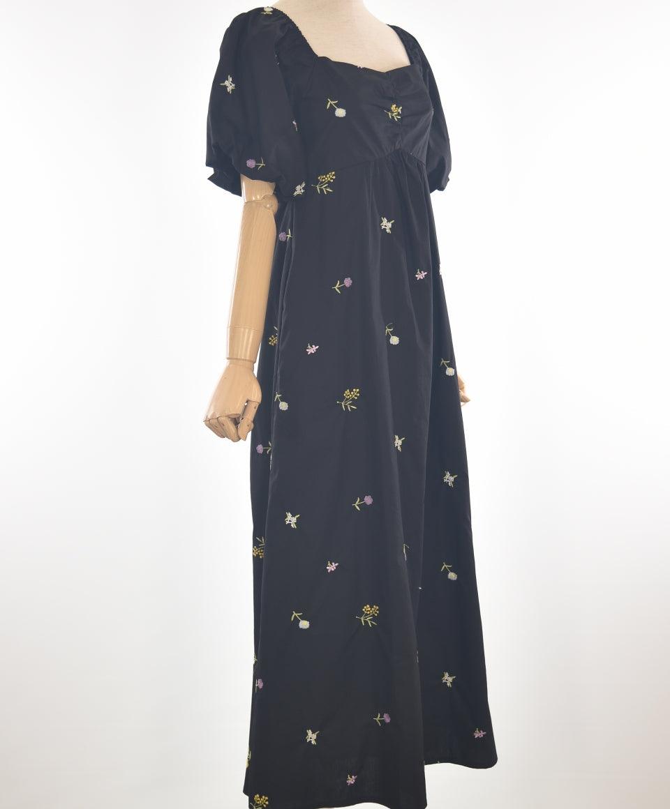 Trish Embroidered Dress (Black & Navy Blue) - TMTSG - www.themadtheories.com