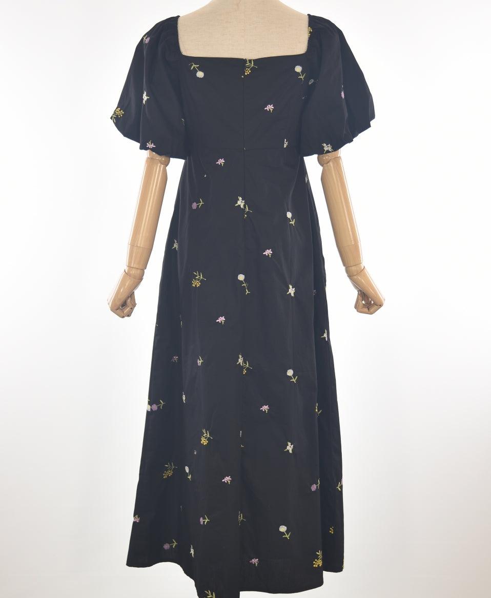 Trish Embroidered Dress (Black & Navy Blue) - TMTSG - www.themadtheories.com